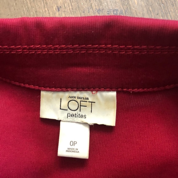 Loft Red Button Up Fitted Short Sleeve Jacket - Picture 5 of 5